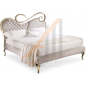 μεταλλικό κρεβάτι με καπιτονέ κεφαλάρι Art 3013-026