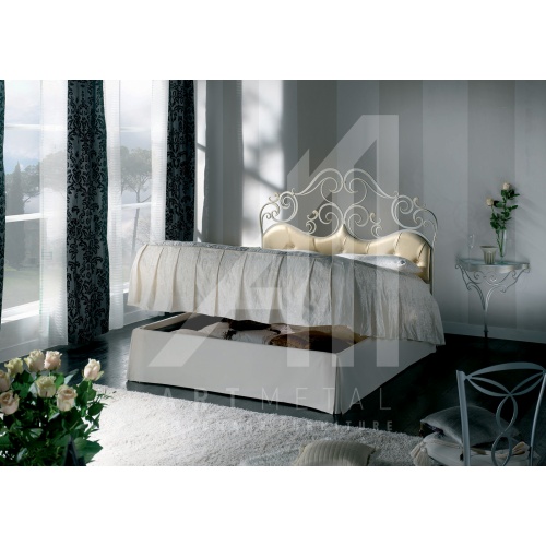μεταλλικό κρεβάτι με καπιτονέ κεφαλάρι Art 3013-005