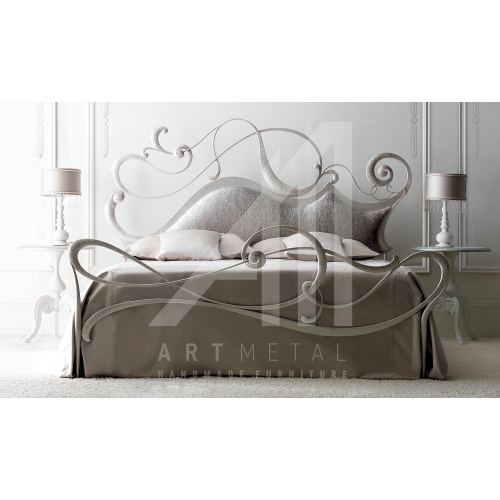 μεταλλικό κρεβάτι με καπιτονέ κεφαλάρι Art 3013-007