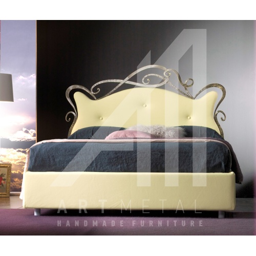 μεταλλικό κρεβάτι με καπιτονέ κεφαλάρι Art Metal 3013-009